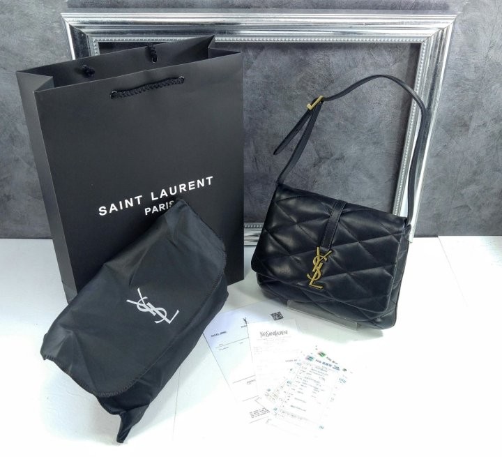 입*** 숄더백 핸드백 퀼팅 YSL 금장 로고 블랙