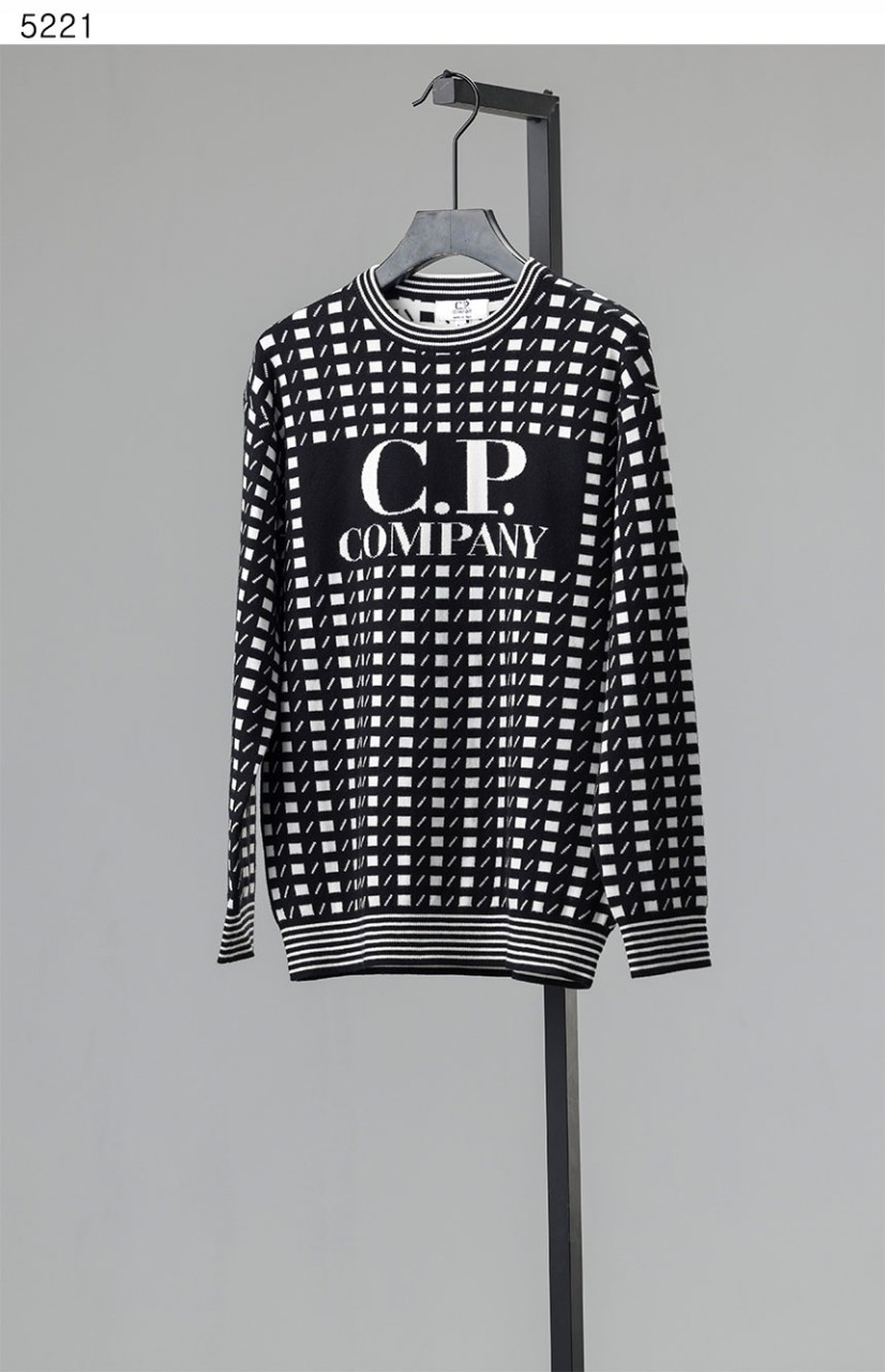 씨피*** [C.P company] 수입고급 Wool Jacquard Logo Knit