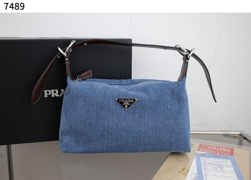 프** [PRADA] 수입고급 데님 토트 크로스백 7489